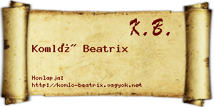 Komló Beatrix névjegykártya